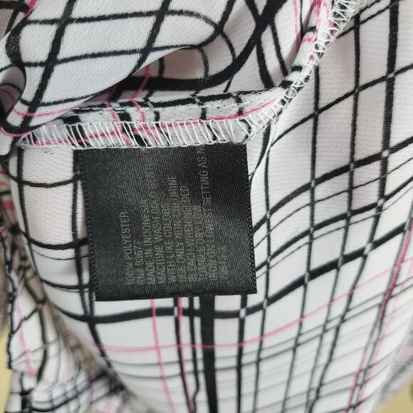 4/$25 Worthington Grid Print Long Sleeve Blouse Size S - Picture 11 of 12